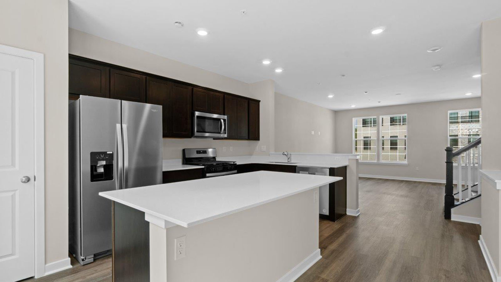 open kitchen with island