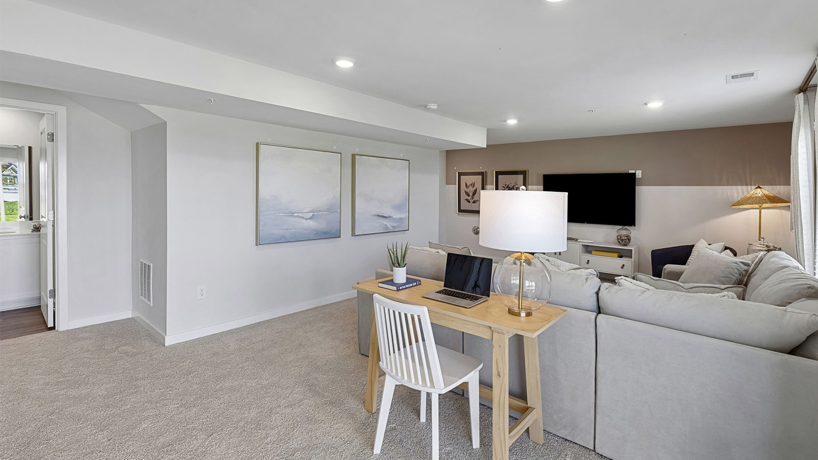finished basement rec room