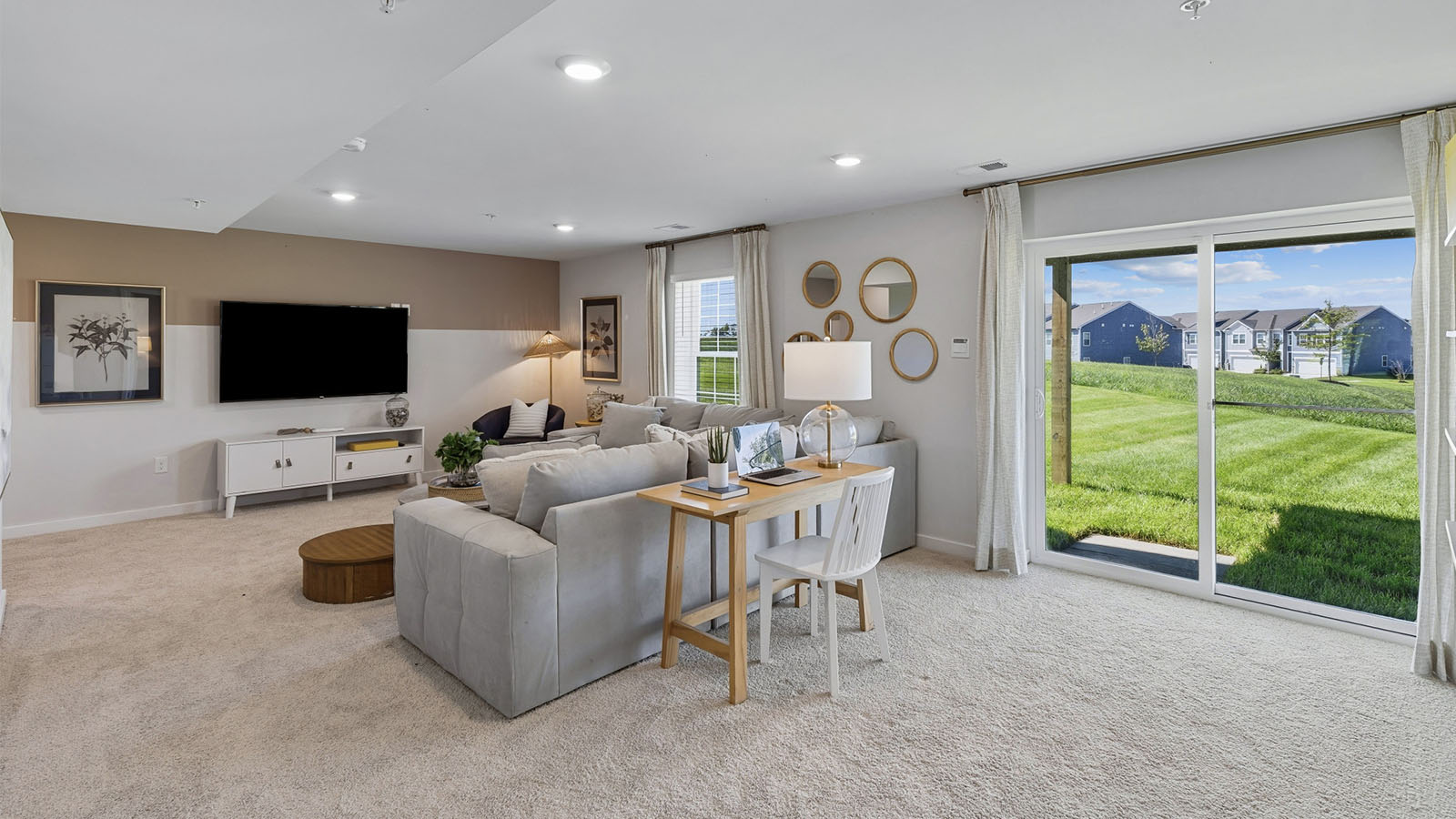 finished basement rec room
