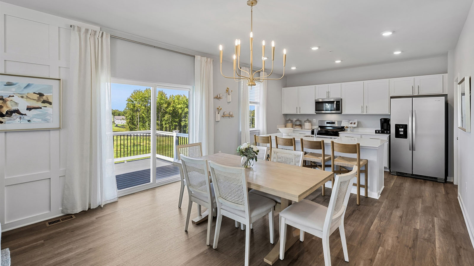 spacious kitchen with dining table