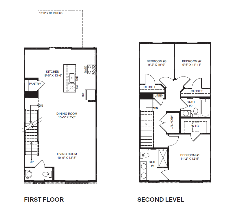 first and second floors