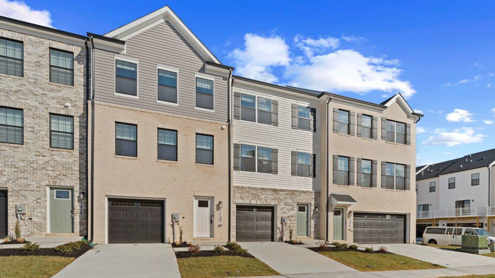 exterior brick townhome
