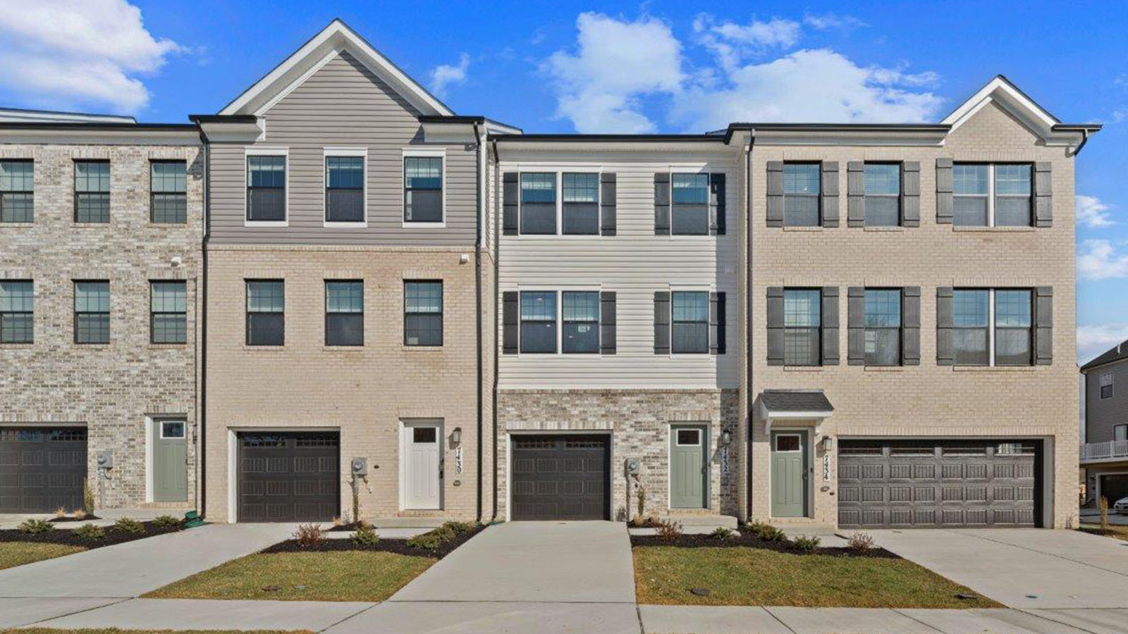 exterior brick townhome