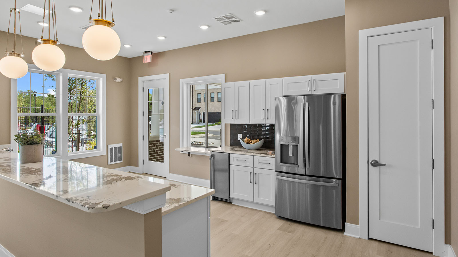 catering kitchen in clubhouse