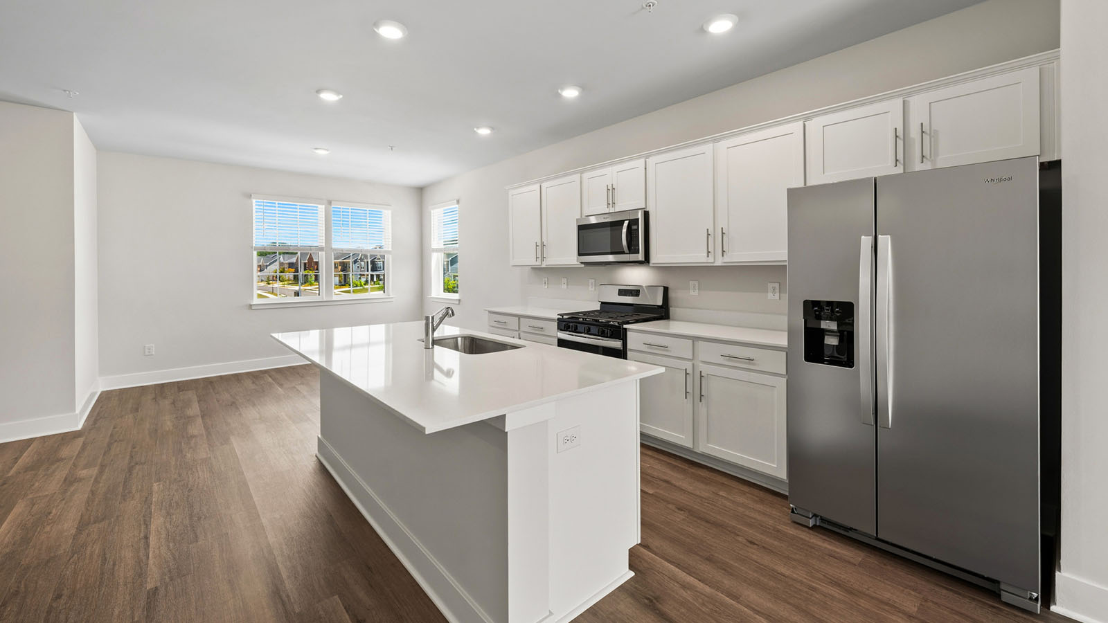 large central kitchen island