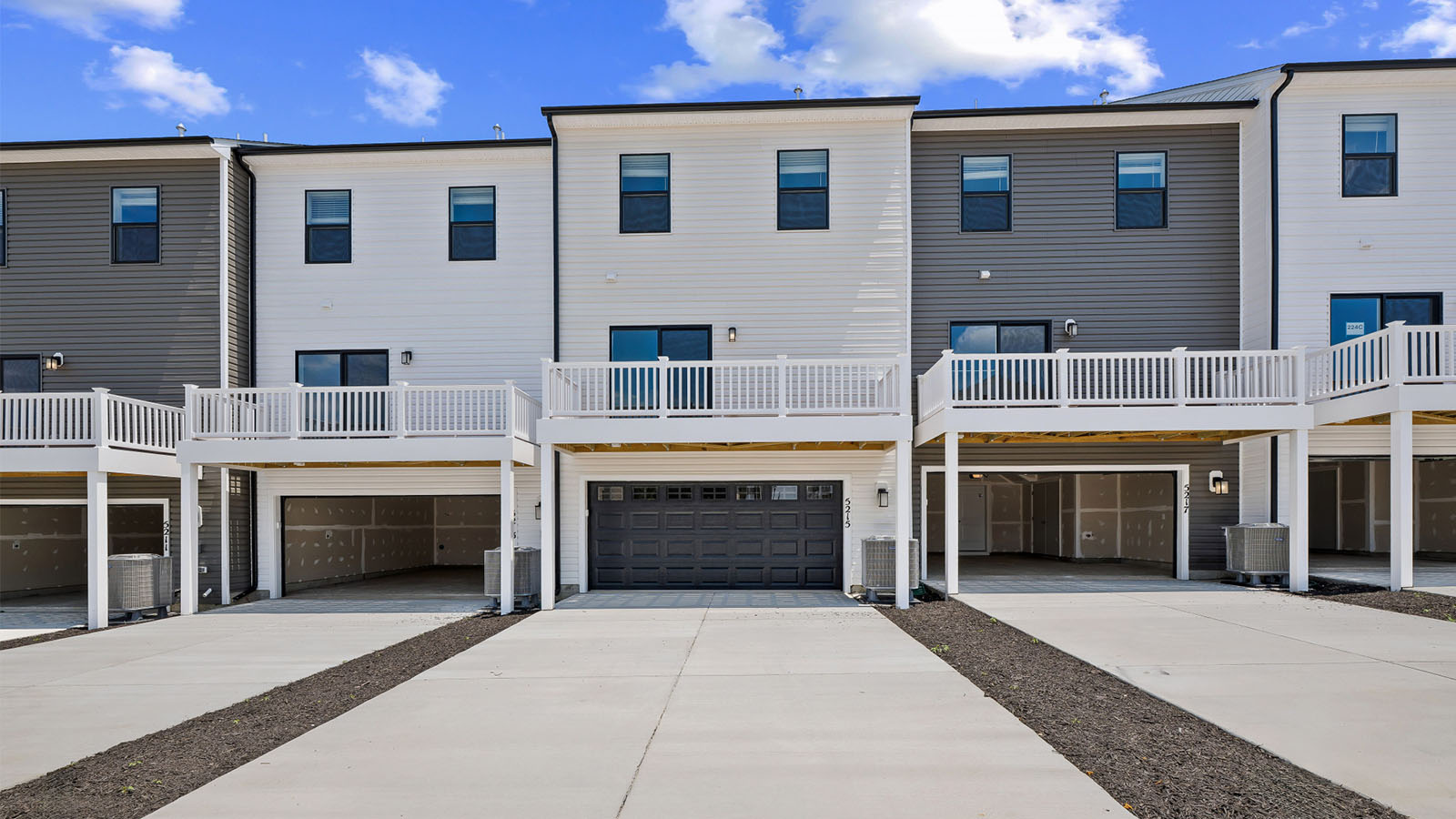 rear two car garage and parking