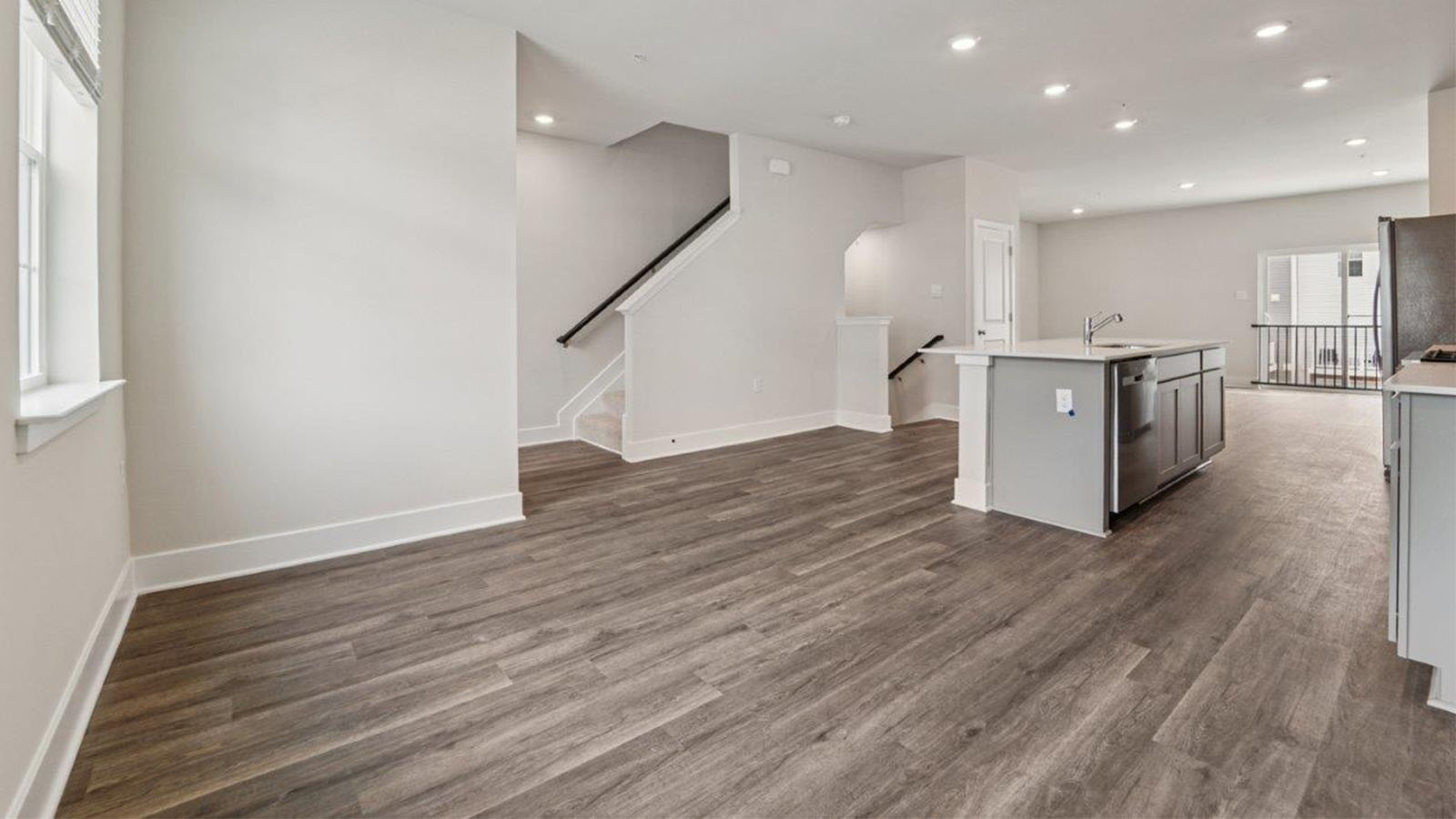 kitchen overlooking living room