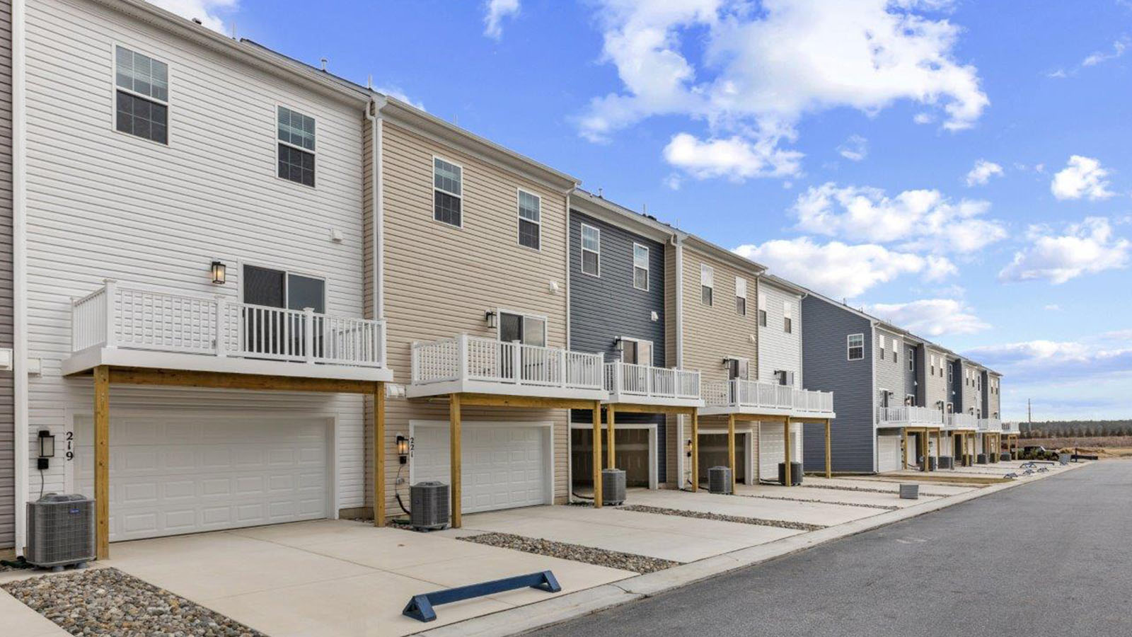 rear two car garage and deck