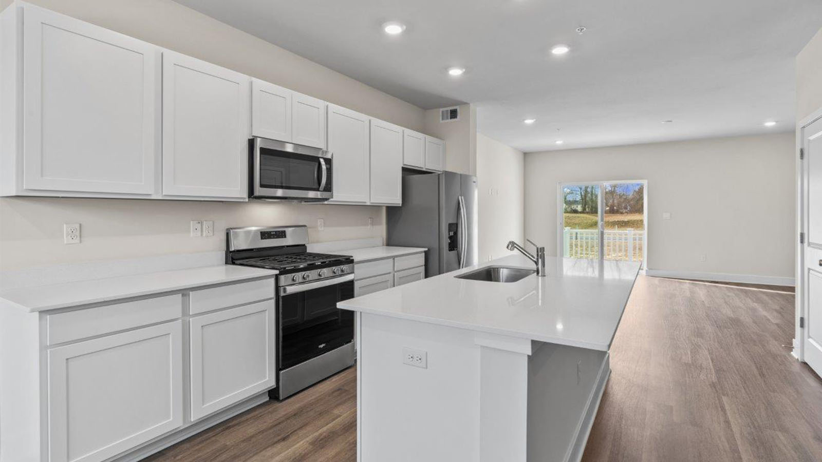 quartz counters and stainless steel appliances