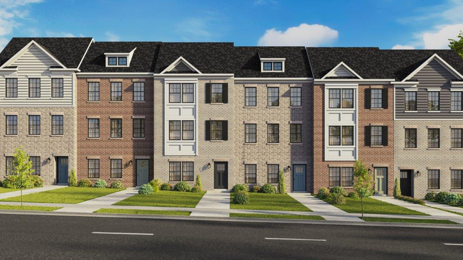 three story brick townhome
