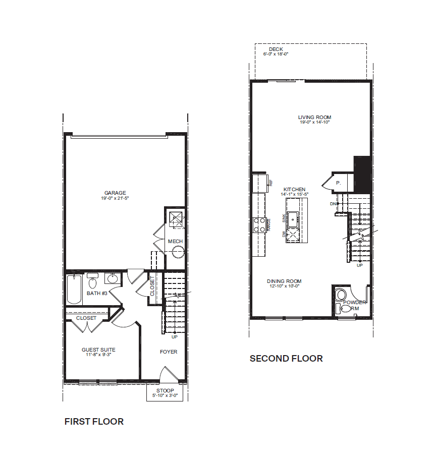 first and second floors