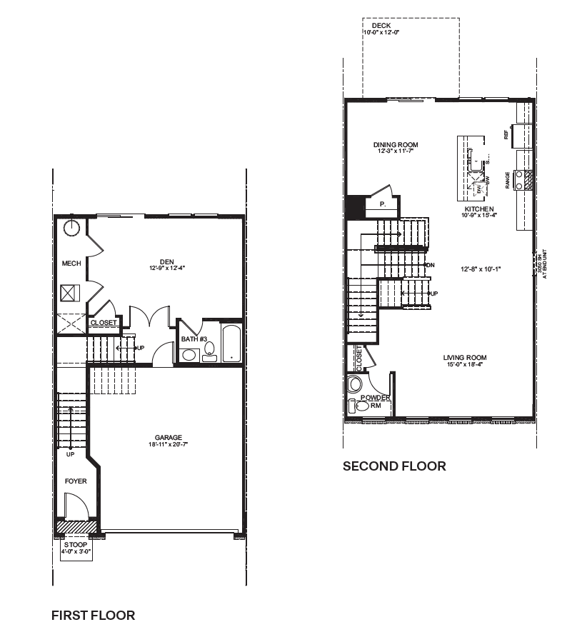 first floor and second