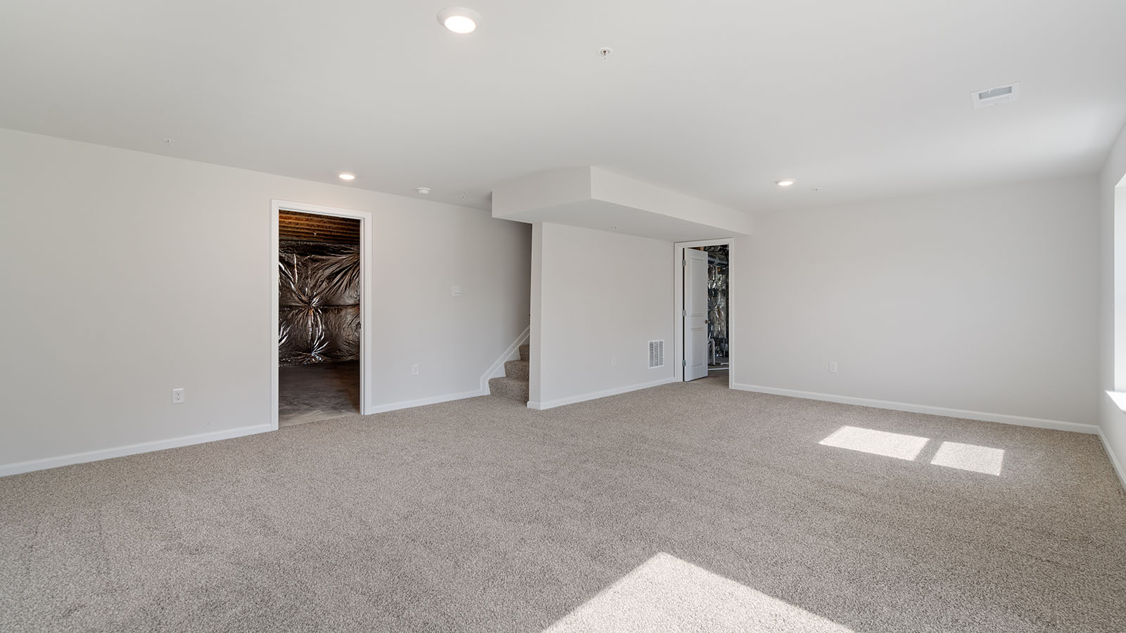 finished basement rec room walkout