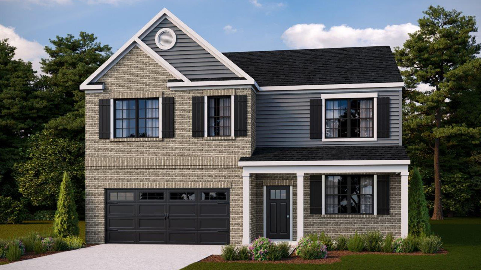 colonial brick single family home