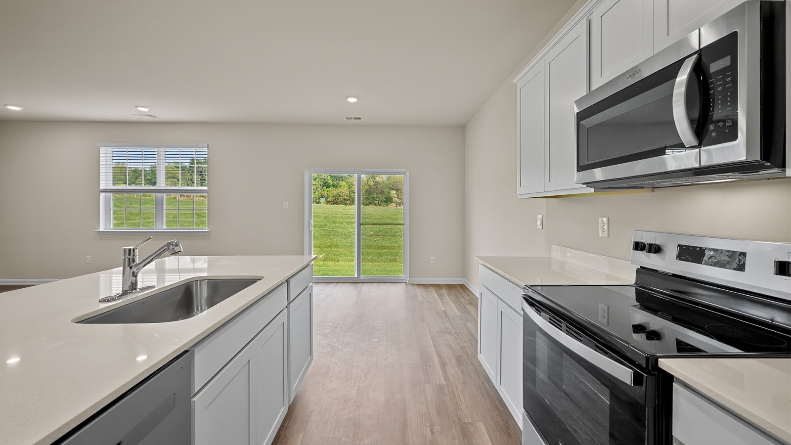 open concept kitchen island with seating