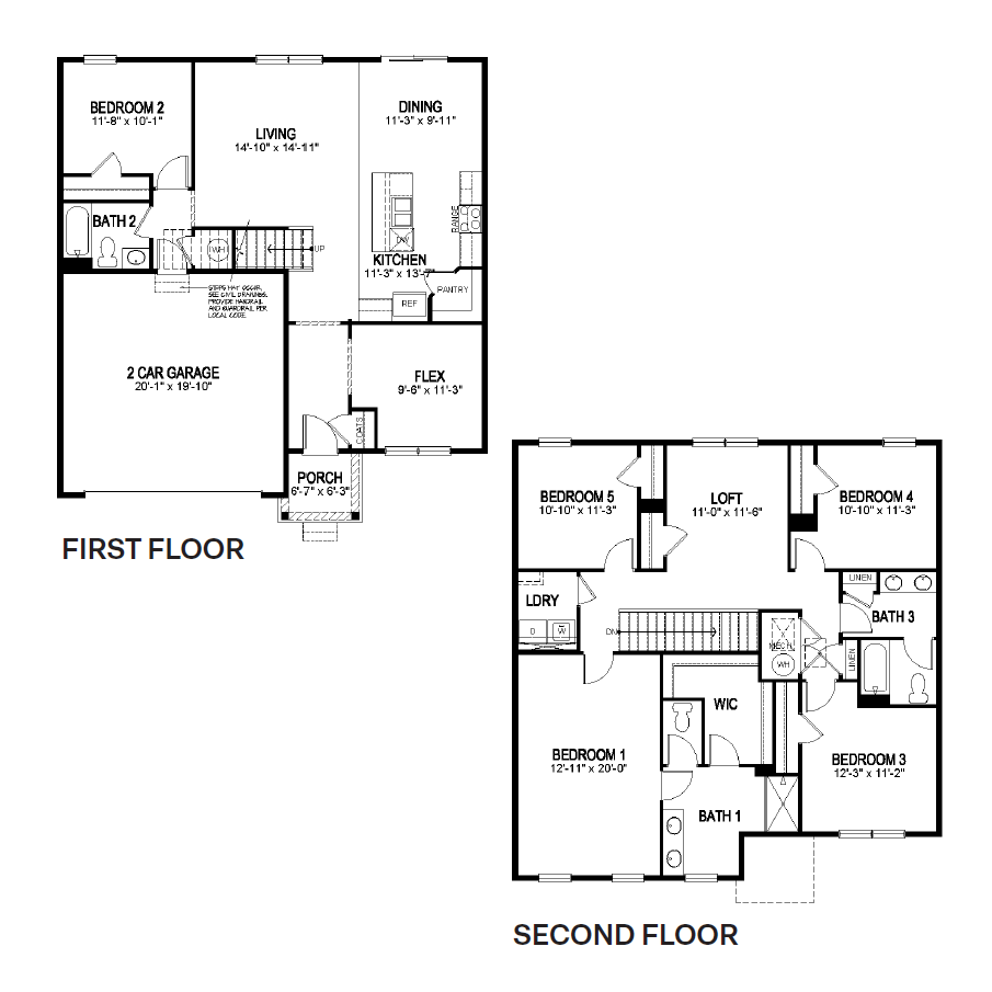 first and second floors