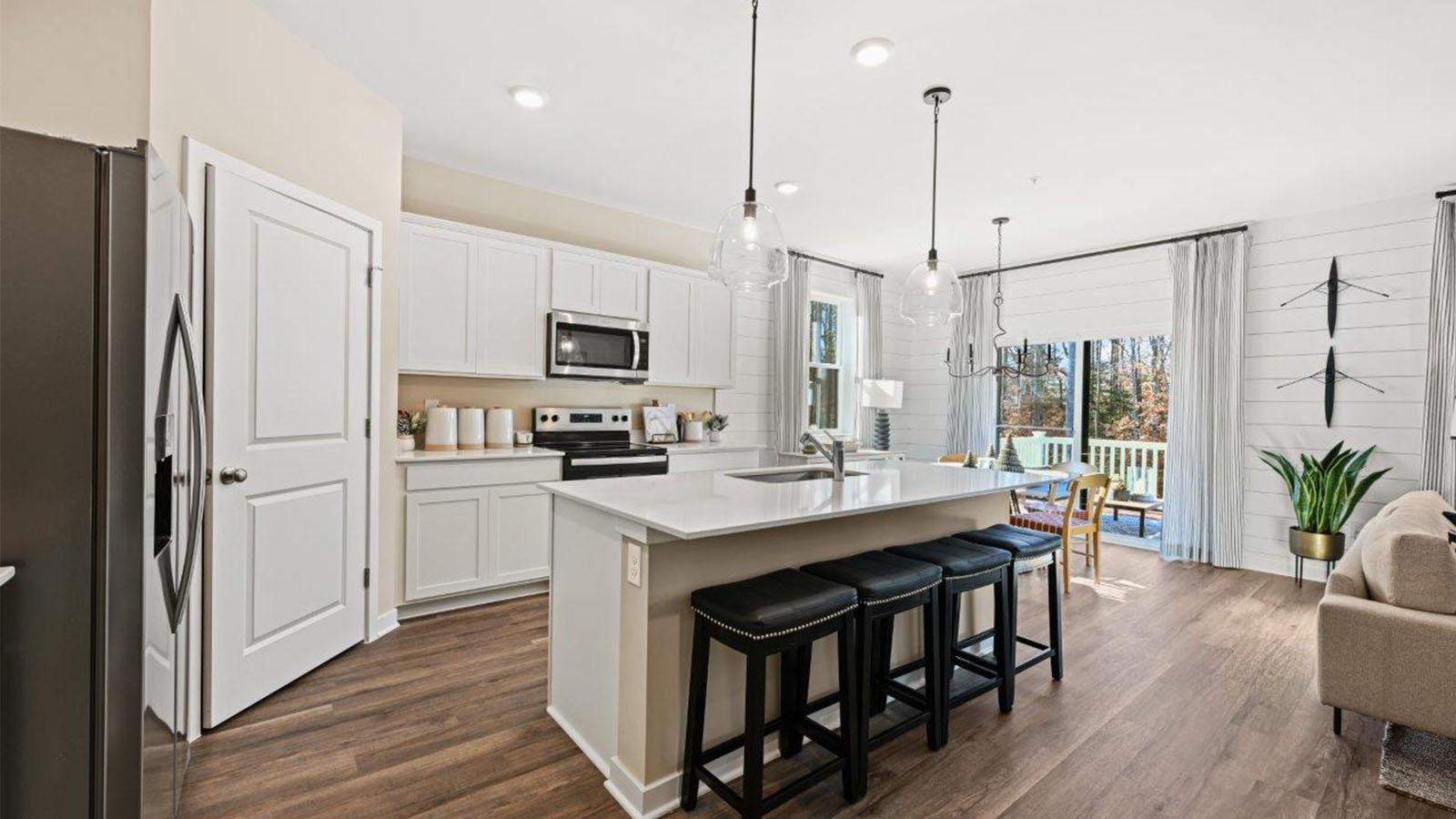spacious kitchen with central island