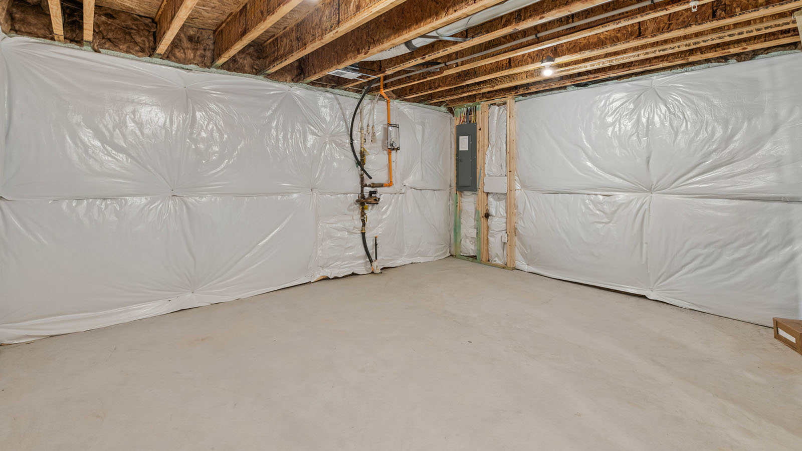 unfinished basement storage