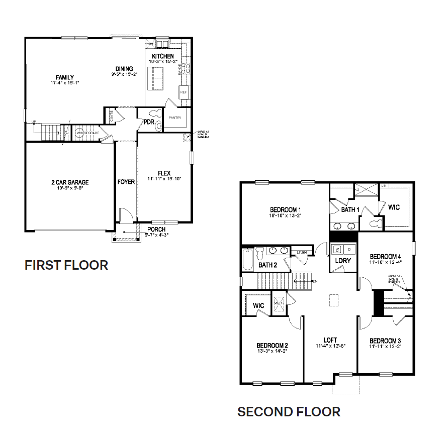 first and second floors