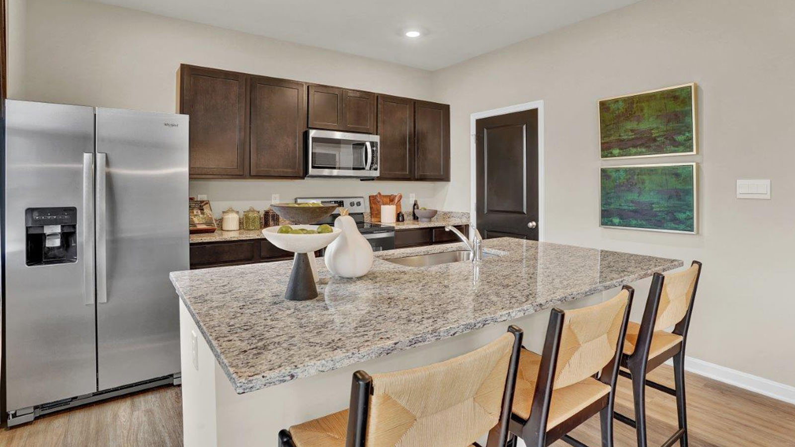 kitchen with espresso cabinets