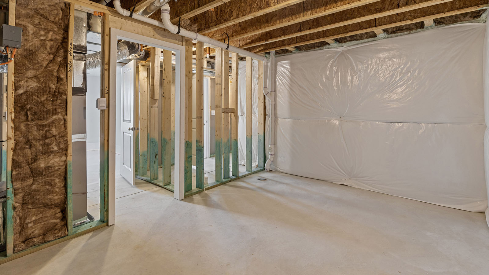 unfinished basement storage