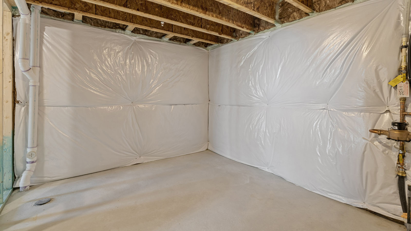 unfinished basement storage