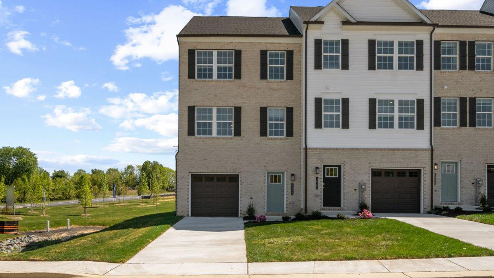 three story townhome brick