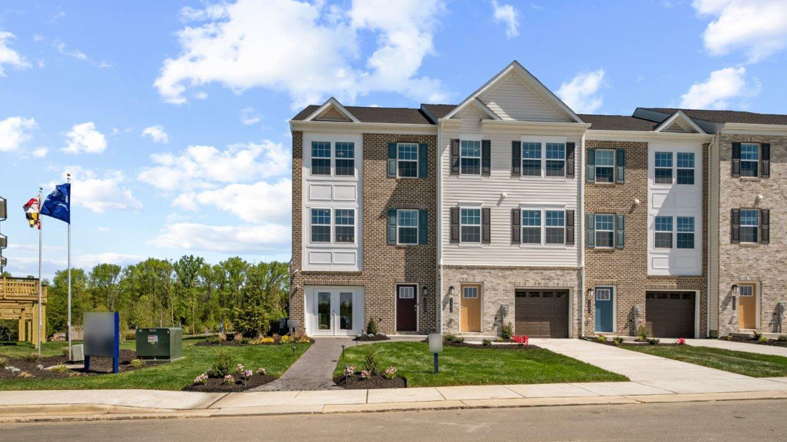 end unit brick townhome