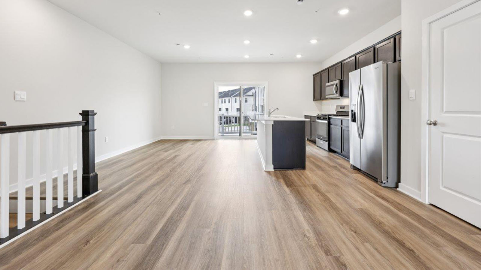open concept kitchen to living room