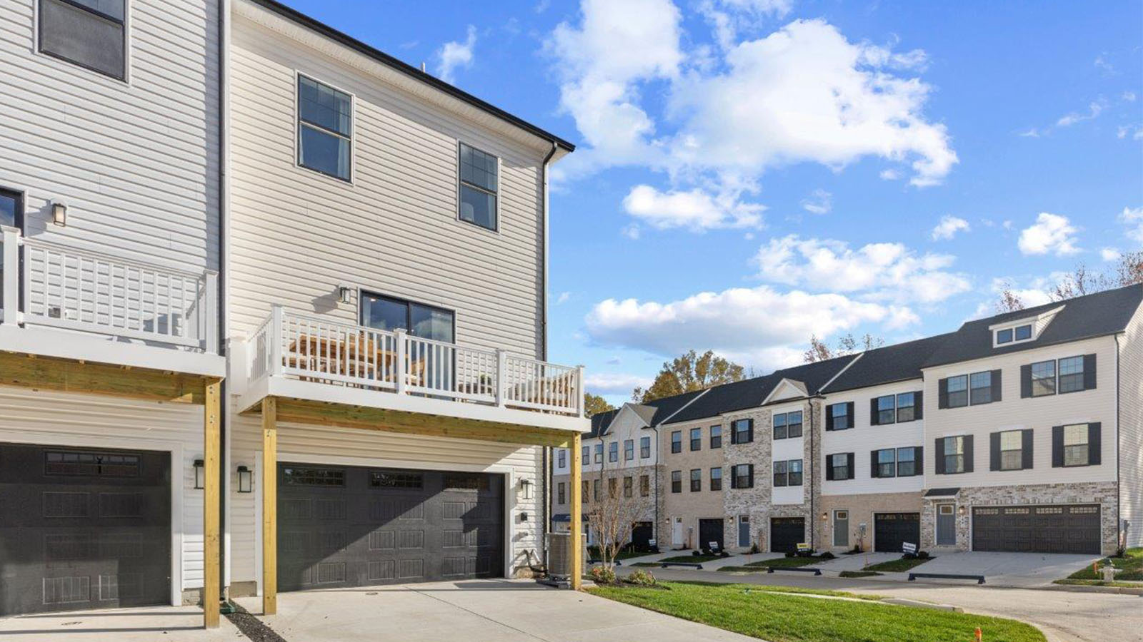 rear deck and two car garage