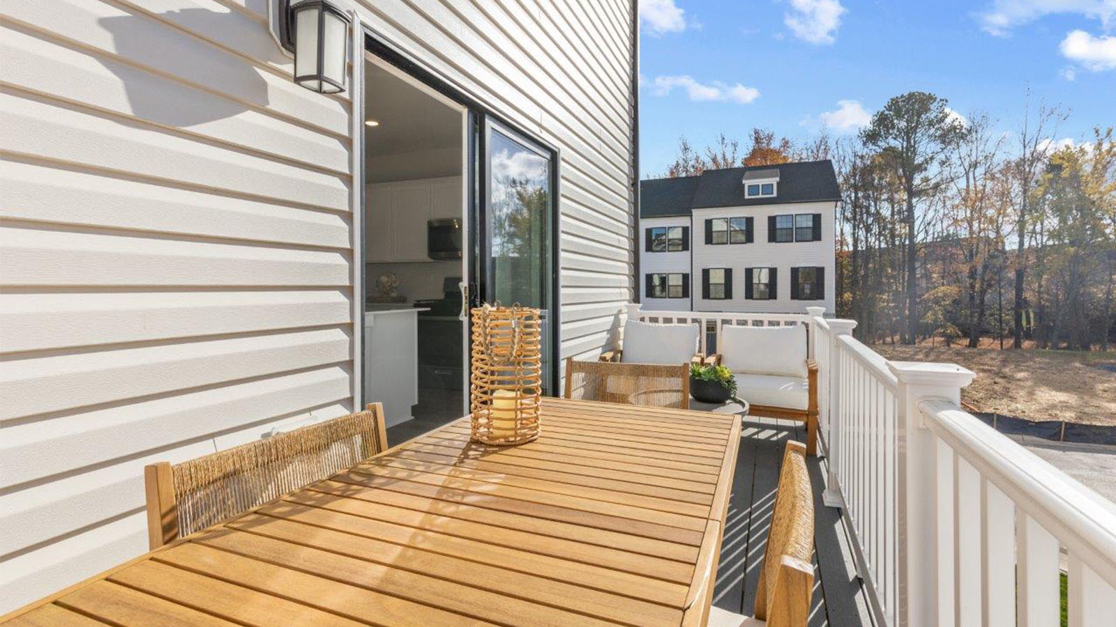 rear deck with seating