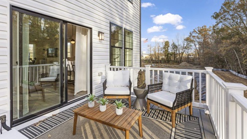 rear deck with seating