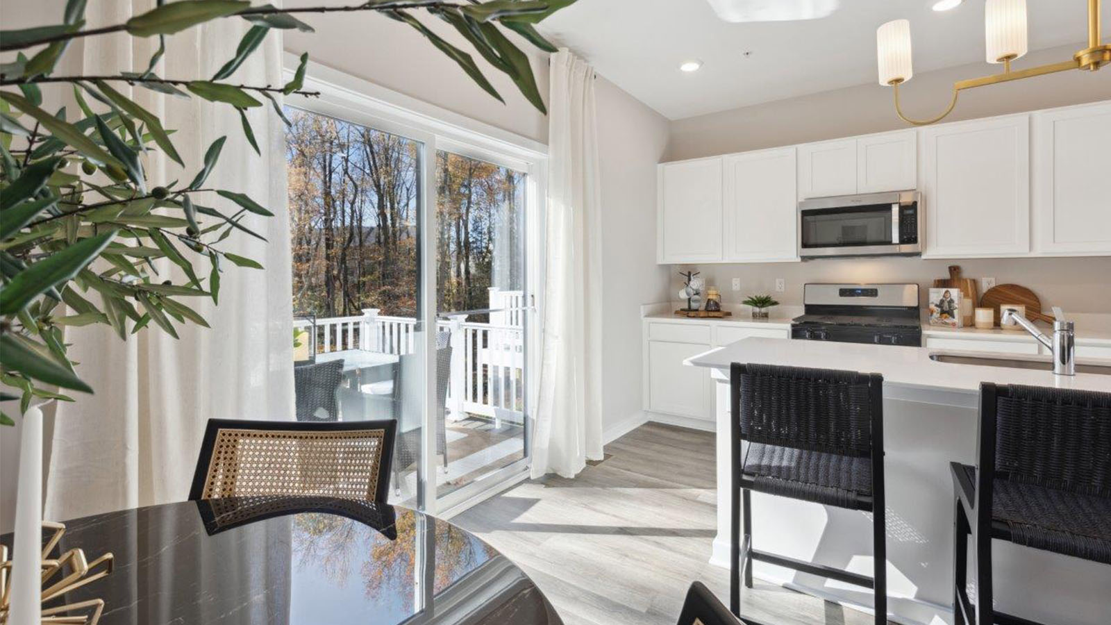 kitchen island and dining table