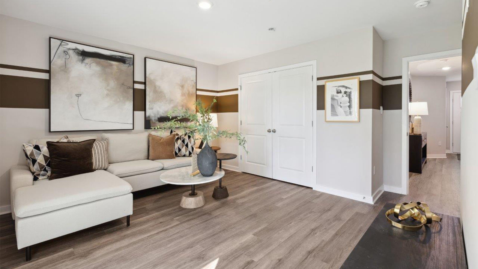 lower level den with walkout sliding door