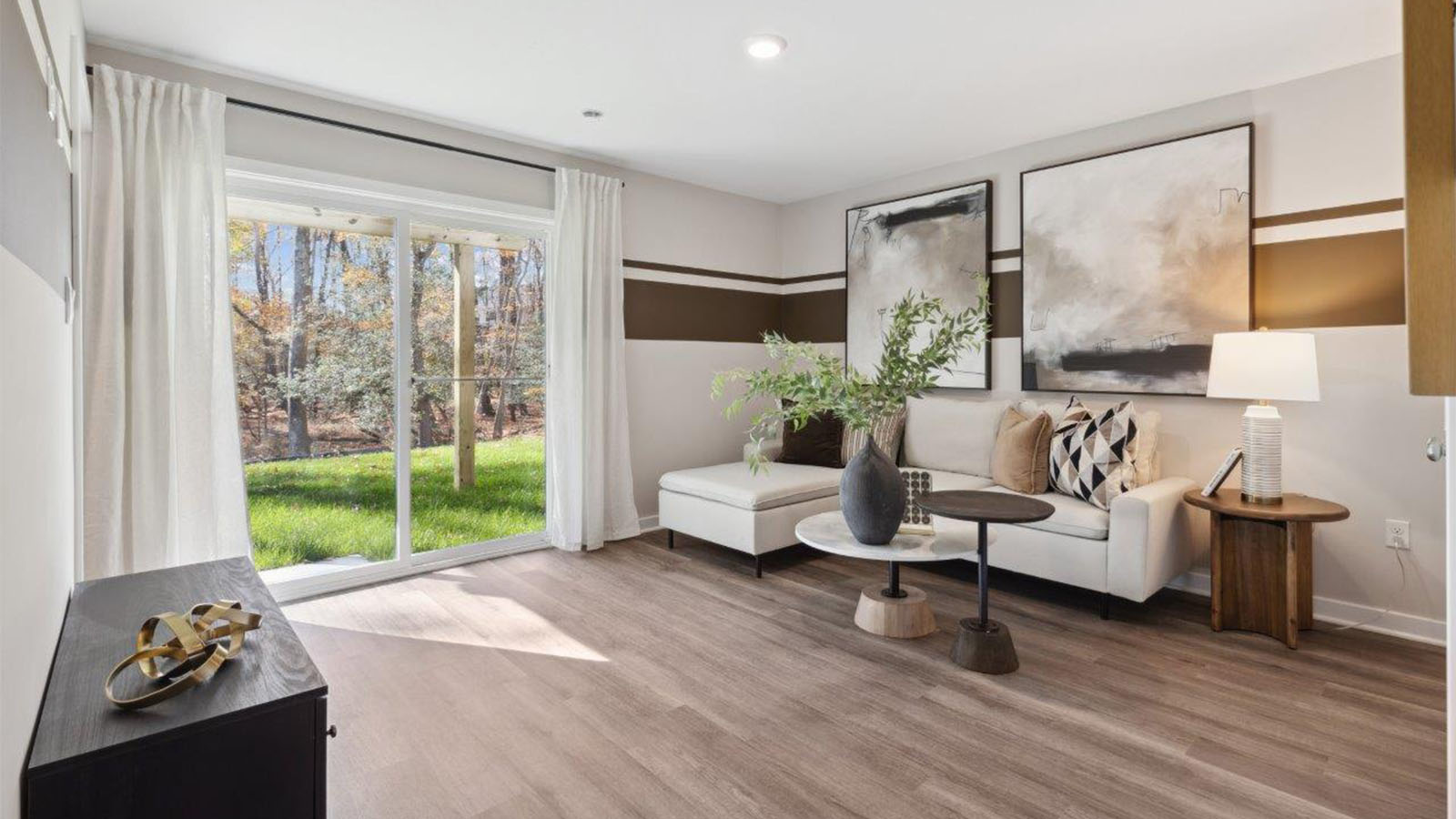 lower level den with walkout sliding door