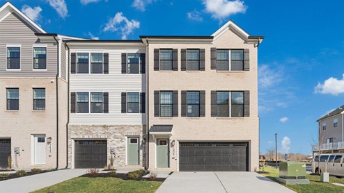 regent and lafayette townhomes exterior model front