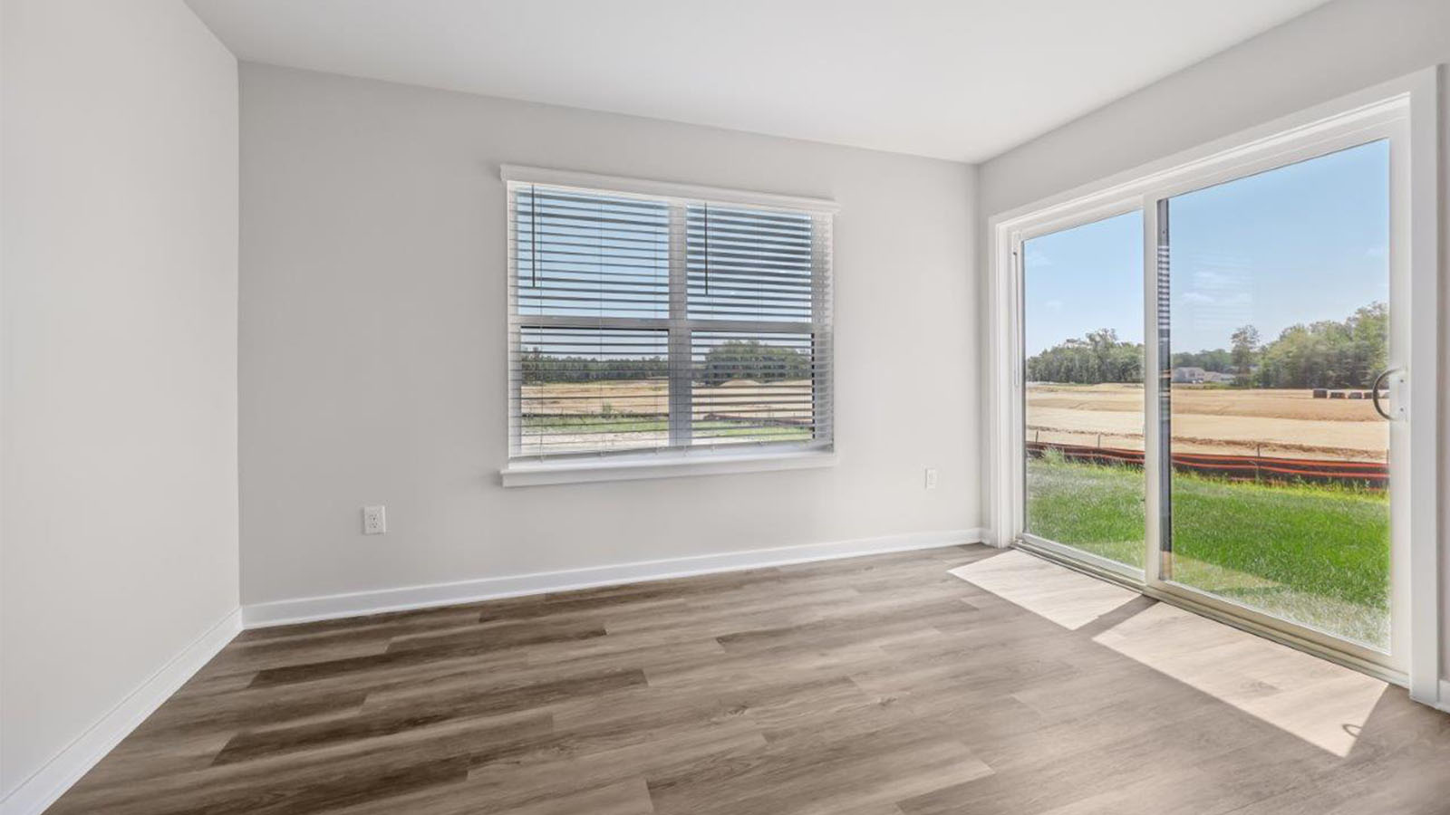 sliding back door leading to dining area