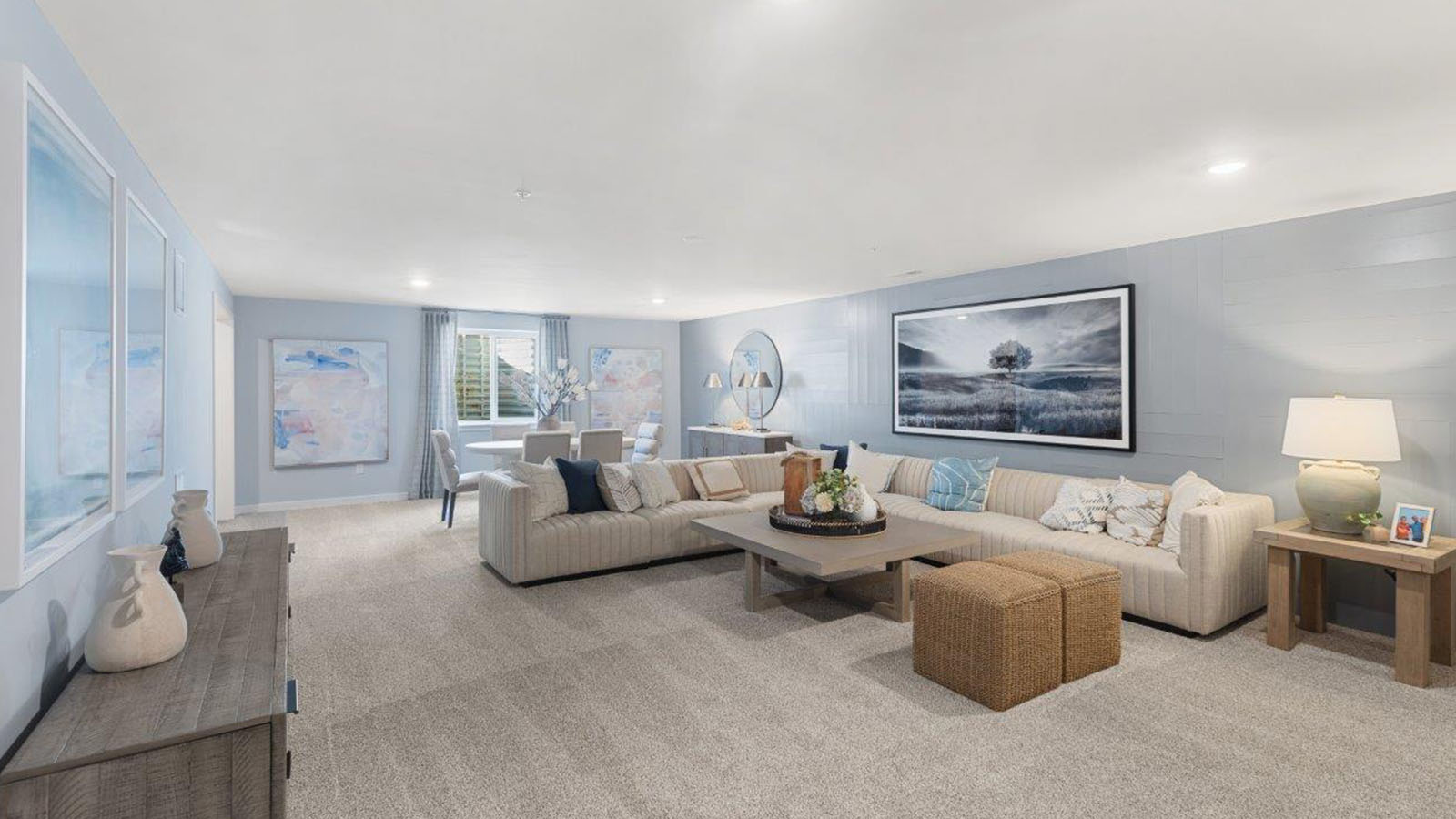 spacious finished basement