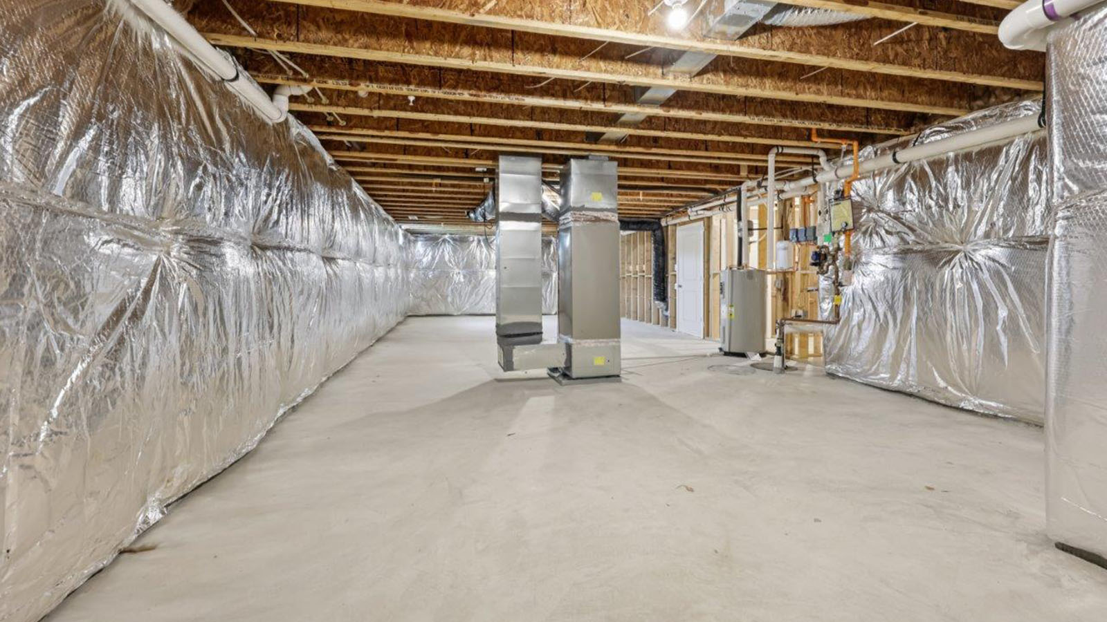 unfinished basement storage