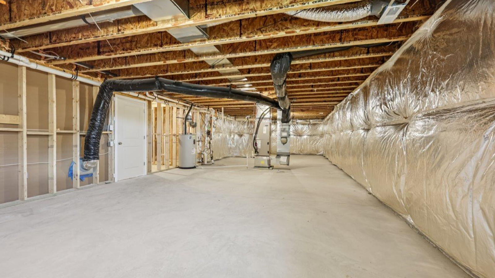 unfinished basement storage