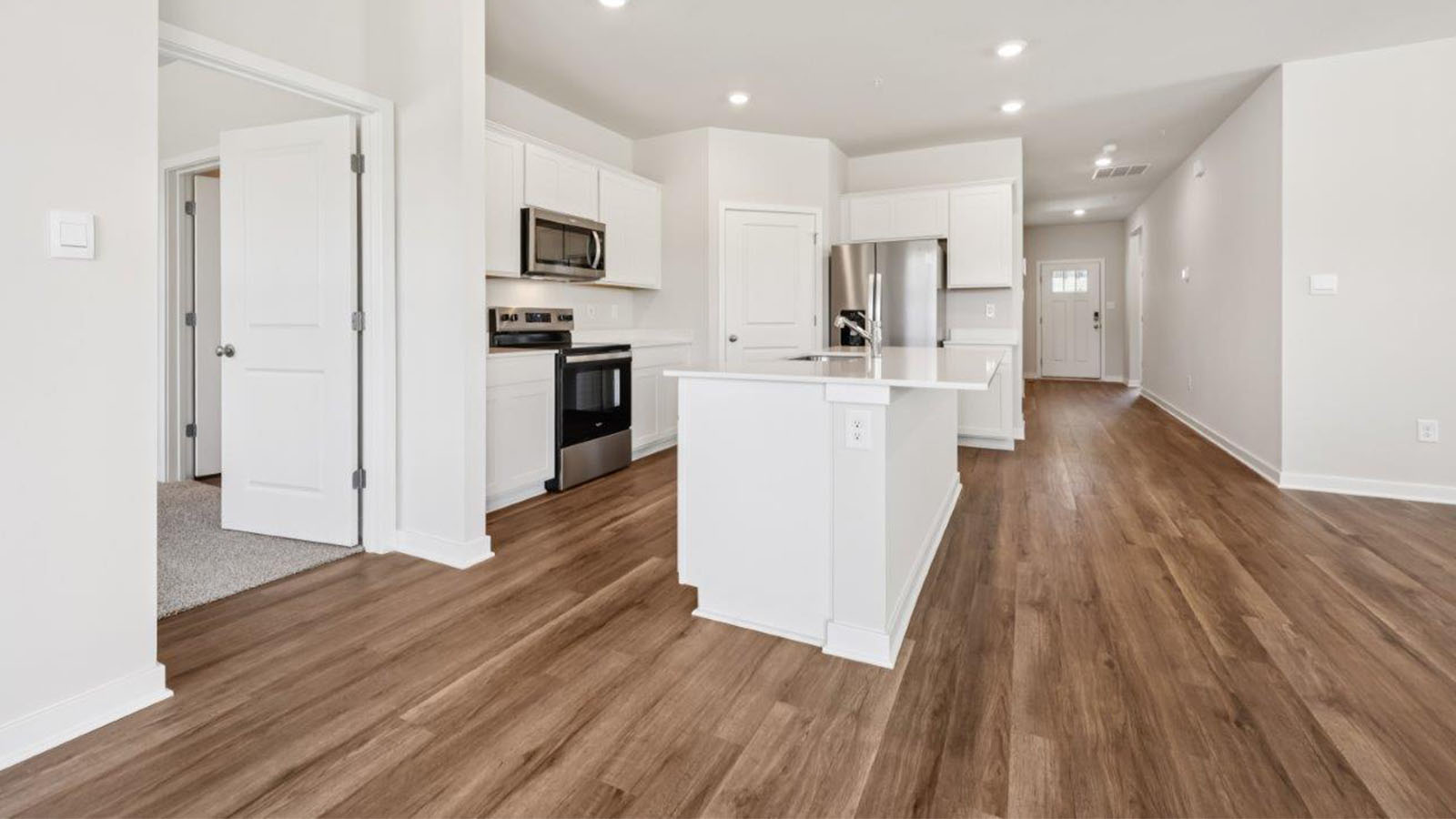 kitchen with white cabinetry