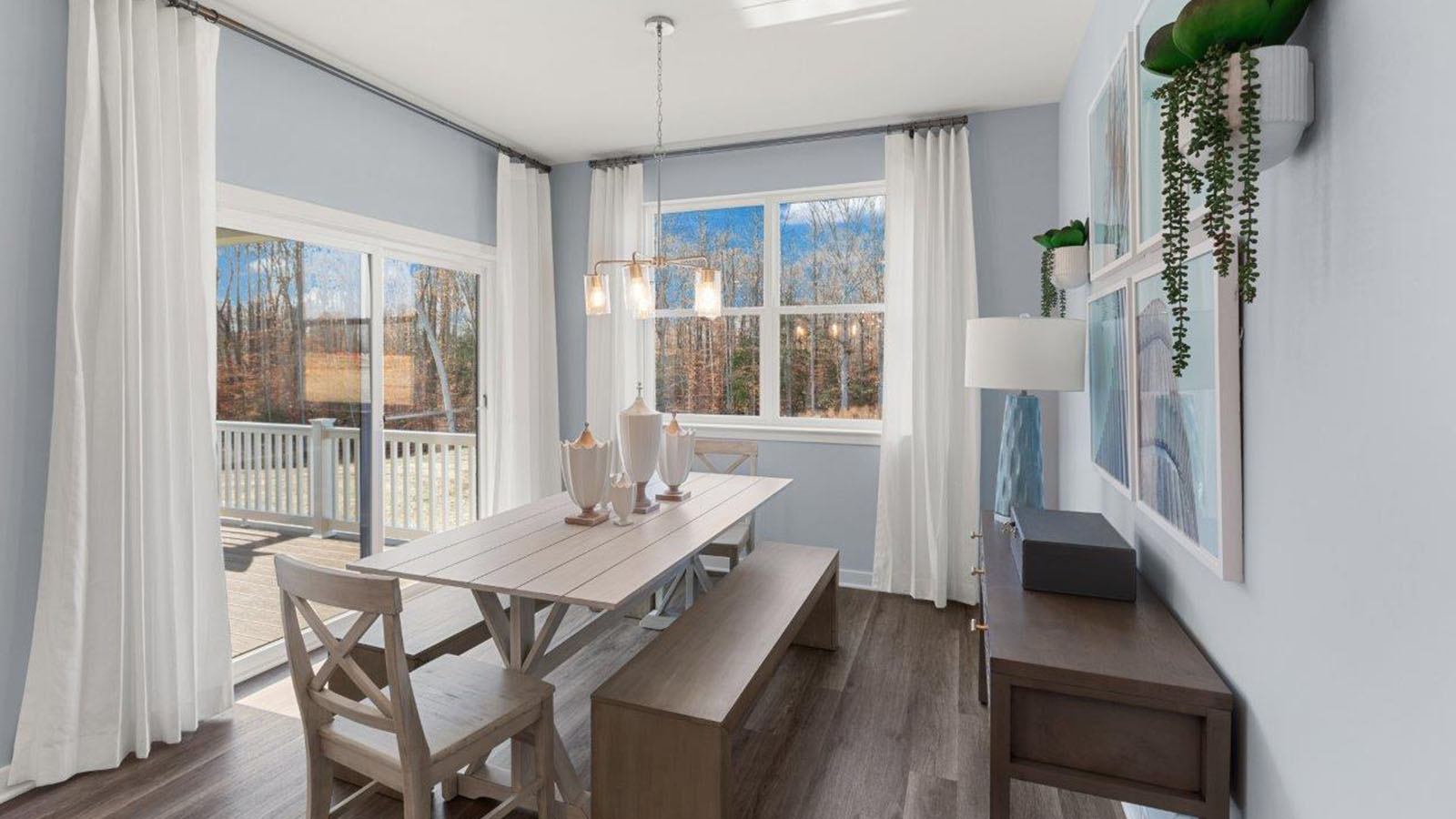 dining table leading to back porch