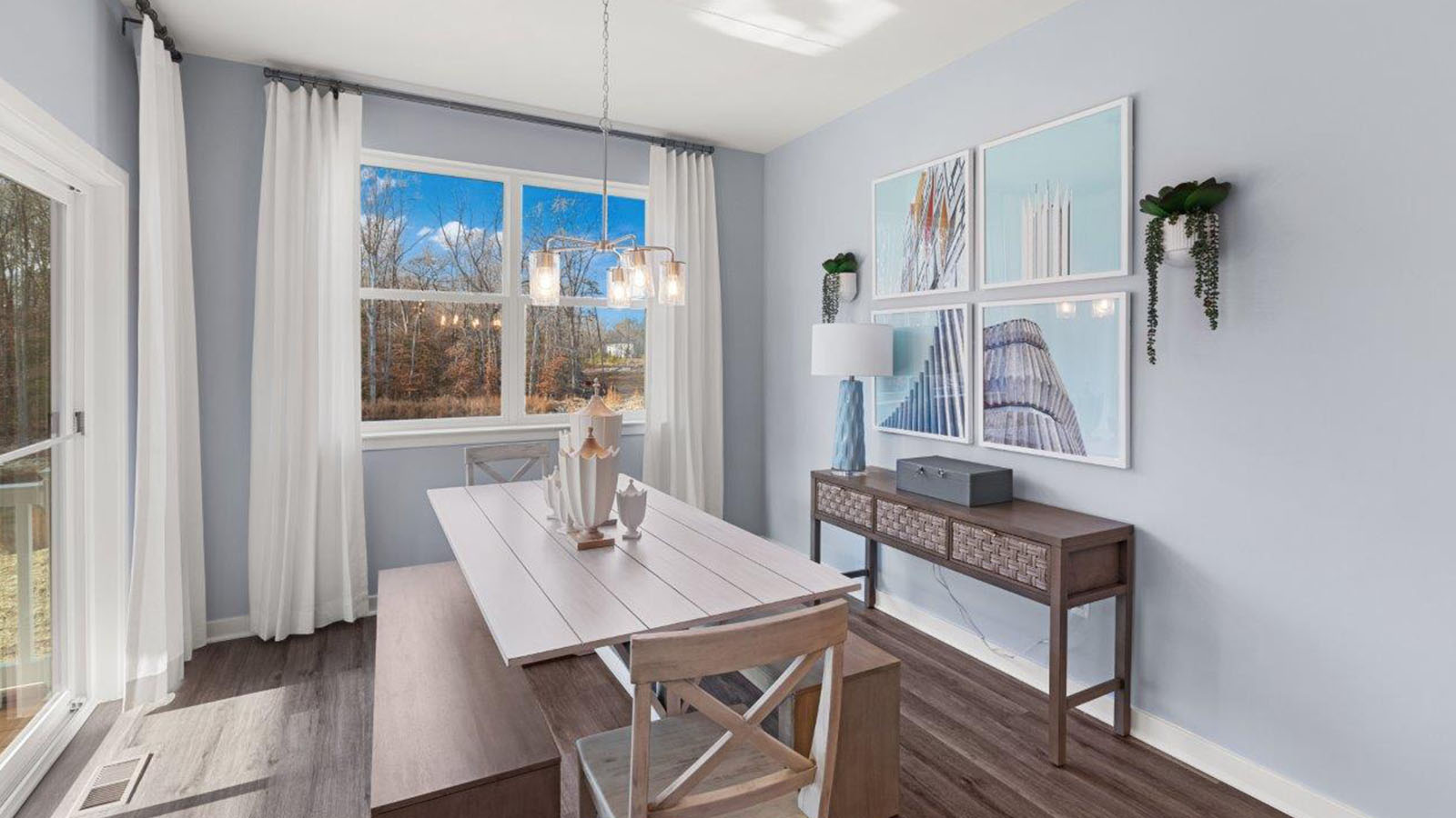 dining table leading to back porch