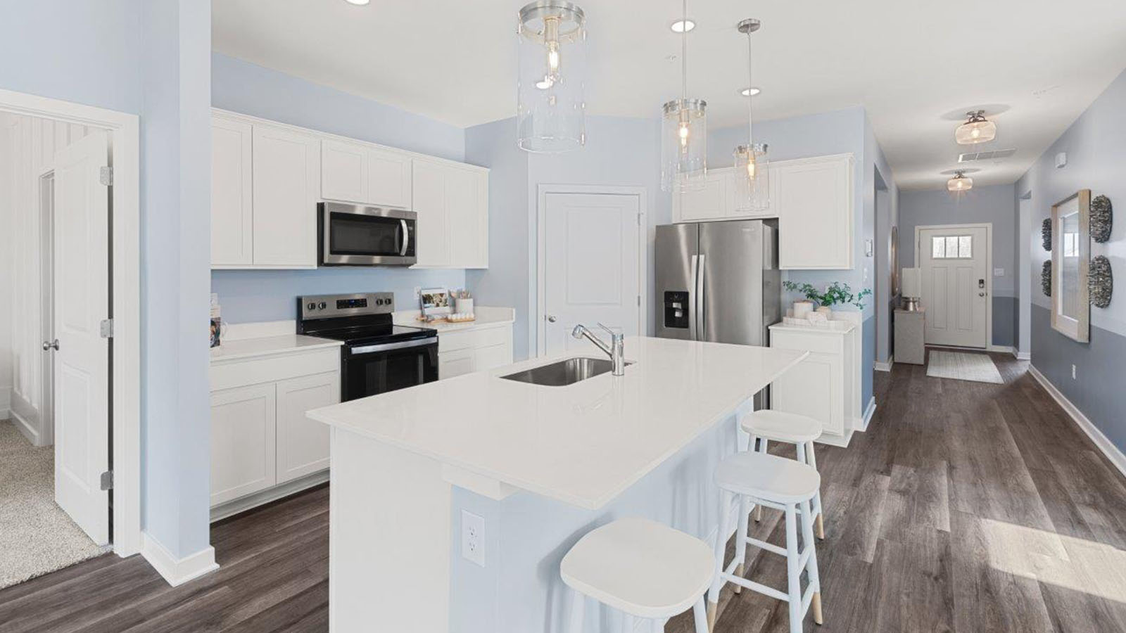 open concept kitchen and family room