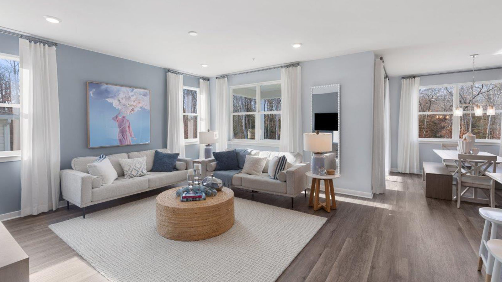 open concept kitchen and family room