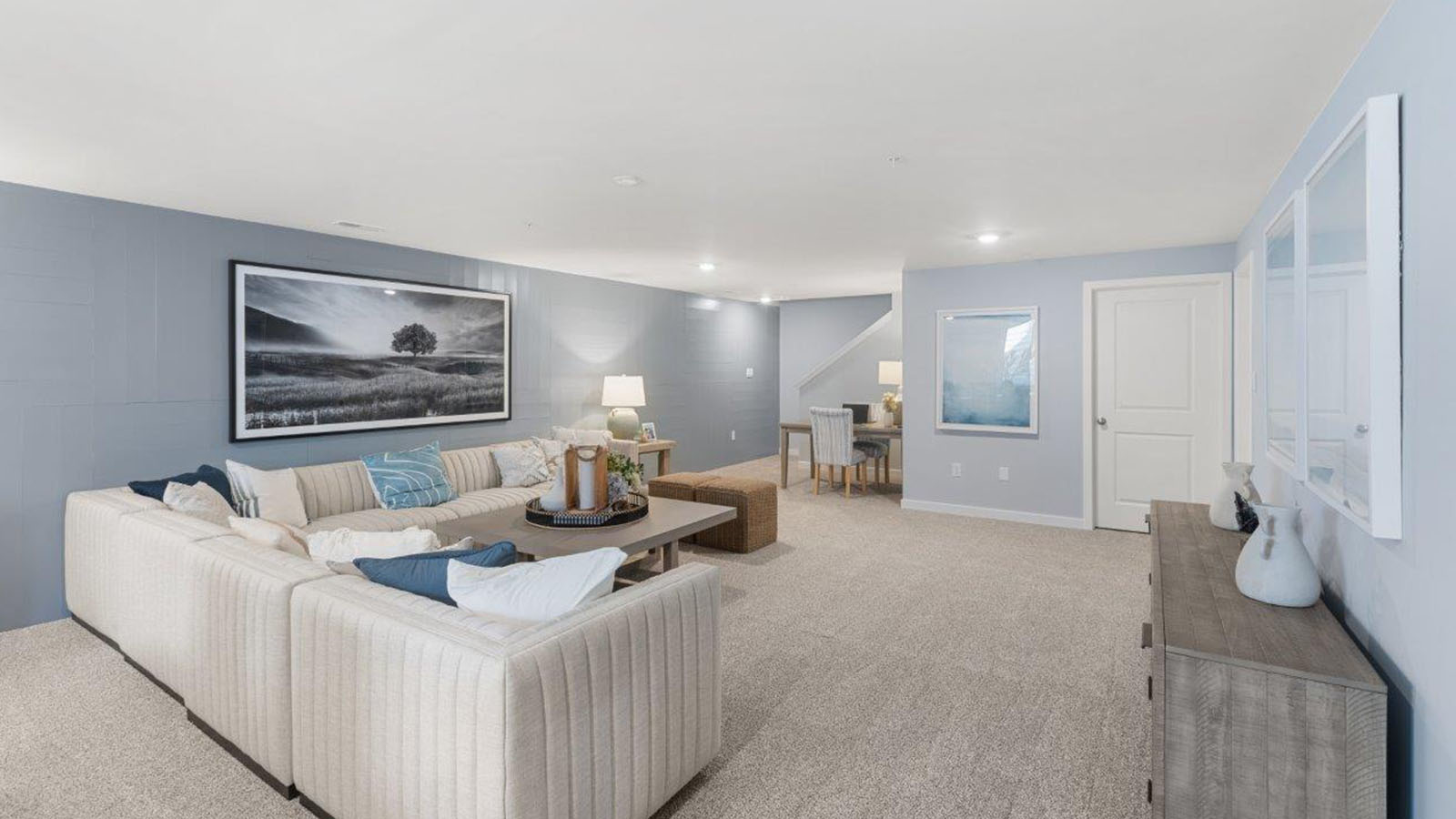 finished basement rec room