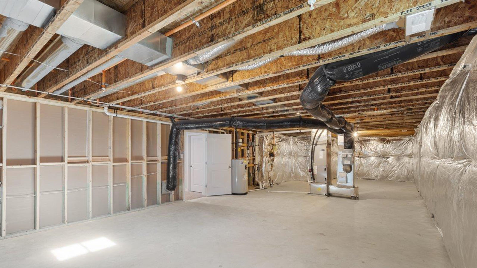 unfinished storage space