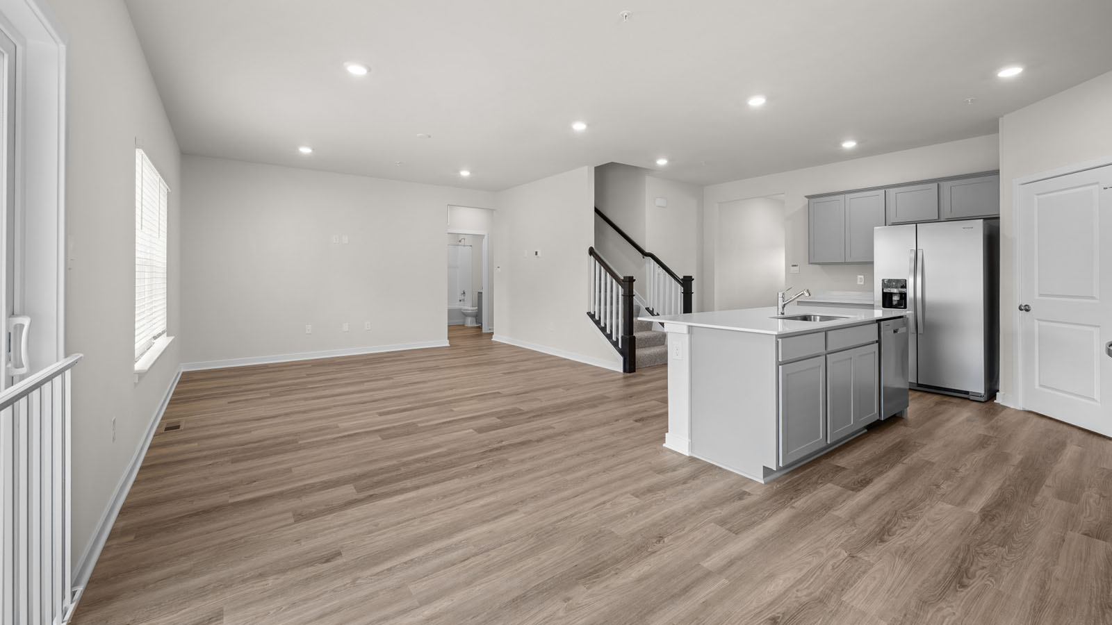 open concept living and kitchen