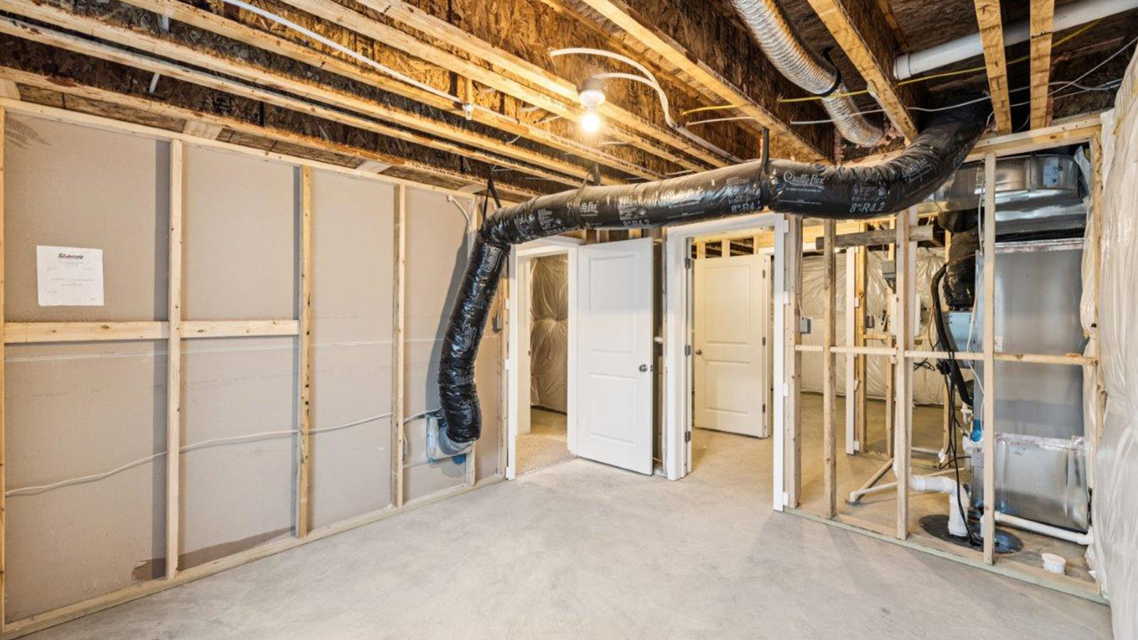 unfinished basement storage