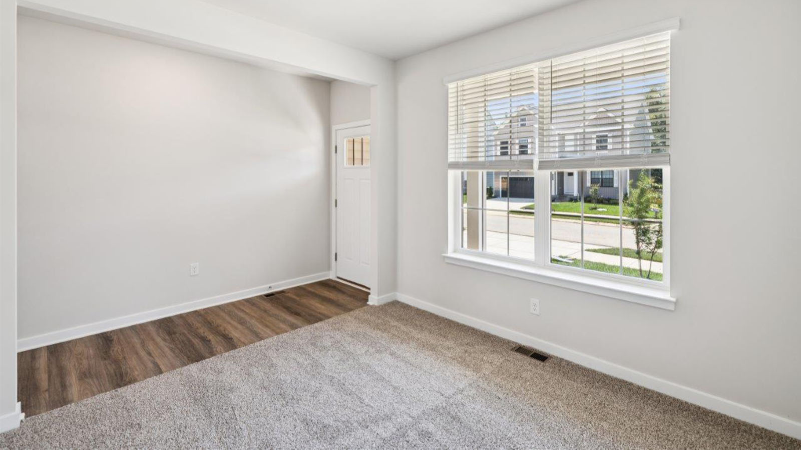 front entrance leading to flex room